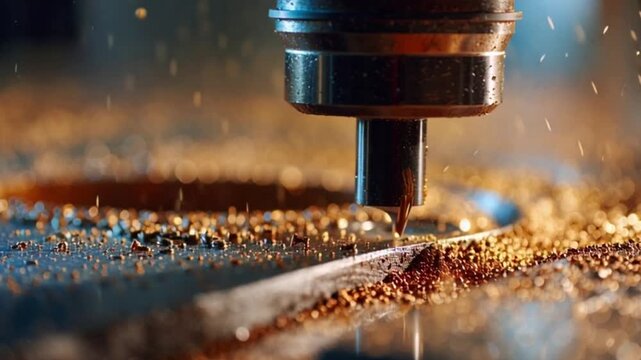CNC Machine Drilling Metal with Precision.