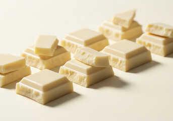 高級感のあるホワイトチョコレート（お菓子, スイーツ, ホワイトデー, コピースペース）