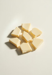 高級感のあるホワイトチョコレート（お菓子, スイーツ, ホワイトデー, コピースペース）