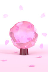 ガラスの桜の木の3DCG縦長背景