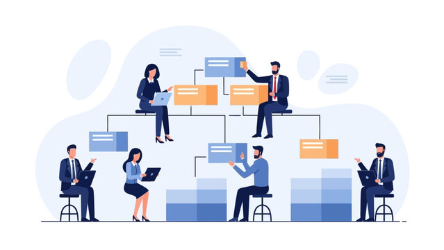 Business Team Collaboration and Organization Chart