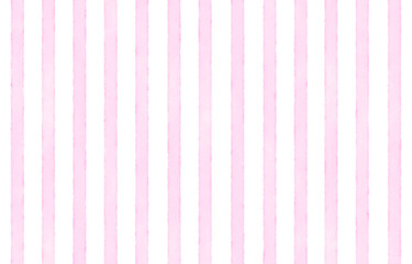 水彩桜ピンクの手描きストライプ背景　やや太め