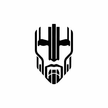 Black Panther Mask Logo Design Element.