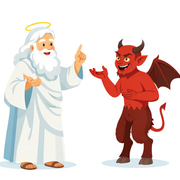 God and demond vector