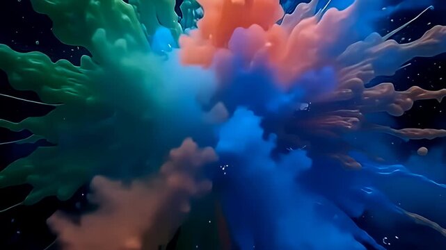 angstrom spectacular slow-motion vista feature an detonate vitamin field with brilliant trails, collapse into angstrom fog of electrify colorslime, tangerine, and cobaltwhile the camera