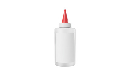 White bottle with red nozzle and plastic isolated on a transparent background