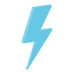 3D Icon Lightning Bolt Energy Power Electric Symbol Isolated High Quality Render Transparent Background