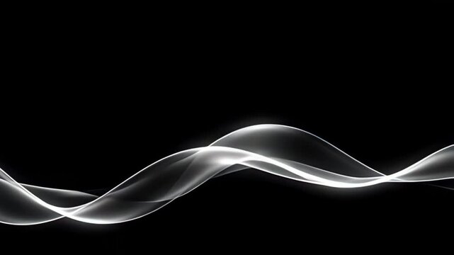 With a Minimal white Border Frame flickering on black canvas at its core, this animation showcases rippling ribbons of light that pulse in sync with an invisible rhythm, accentuating the
