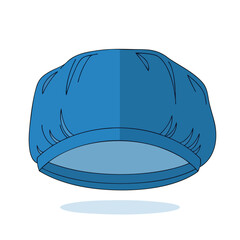 Blue Fabric Beanie Hat Illustration