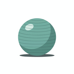 Teal Exercise Ball on White Background