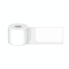 Blank White Toilet Paper Roll on a Plain Surface for Hygiene and Bathroom Supplies