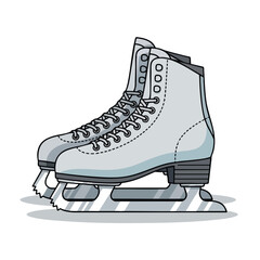 Classic White Ice Skates for Winter Sports and Recreation