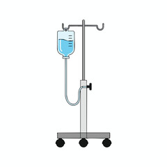 Hospital IV Drip Stand with Hanging Medical Bag for Healthcare and Treatment