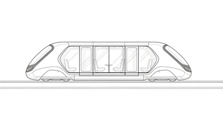 Futuristic High Speed Train Concept Sketch. © Bismillah