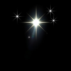 PNG Flash light on black background. Glow Star light sparkle. Vector glow sparkle effect. Abstract lens flare. Flashing lights. Transparent PNG. Stock royalty free.