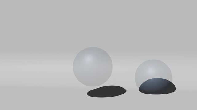 Abstract Geometric Shapes with Smooth Spheres and Textured on a Minimalist white Background