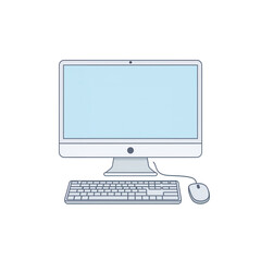 Fototapeta premium Computer setup with monitor keyboard and mouse