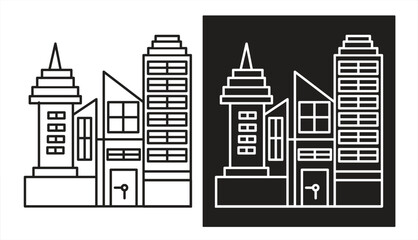 Fototapeta premium Government building icon. Skyscraper symbol, building architecture logo design. Editable outline, can be used for web, mobile, UI EPS10, vector illustration.