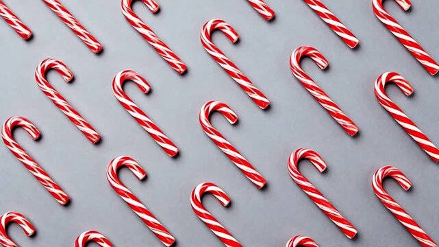 Red and white candy canes arranged in pattern