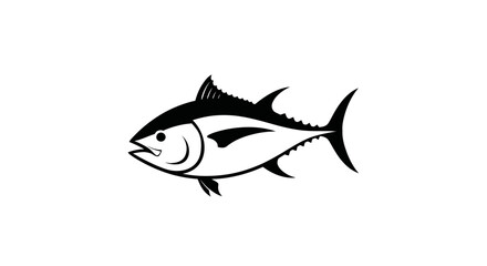Obraz premium Tuna Fish Silhouette Icon Vector Illustration