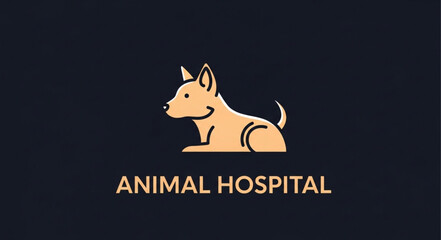 Animal Hospital Logo with Dog Silhouette.