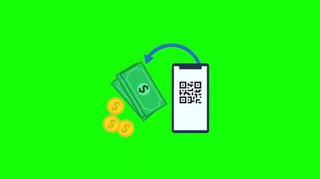 Cash Back reward Icon Animation Green Screen Background