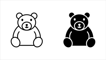 Obraz premium Bear icon set, polar bear symbol vector illustration on white background