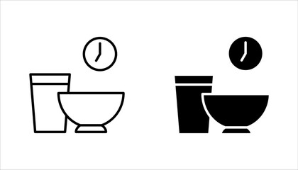 Iftar Feast line icon set. linear style sign for mobile concept and web design. vector illustration on white background