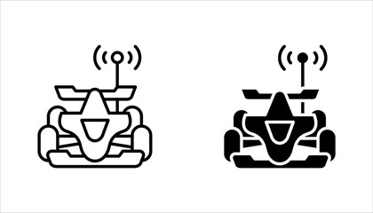 RC car icon set, remote control car outline vector illustration on white background © Ainul
