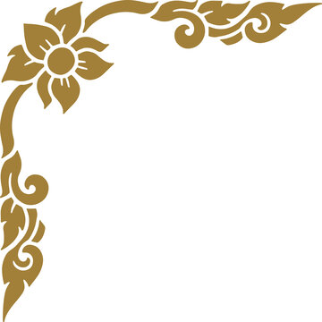 Thai Art traditional asian luxury line art, Decorative, lai Thai Pattern flat Illustration element graphic design