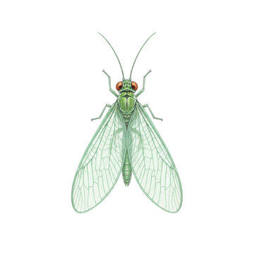 Green lacewing insect illustration