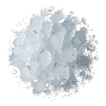 Pile of ice chunks with black background