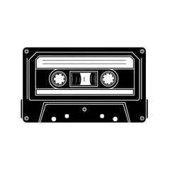 Obraz premium Retro Audio Cassette Tape Icon, Vintage Music Media