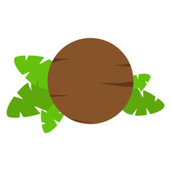 Wooden Sign Board with Green Leaves Illustration, Rustic Wood Sign Template with Nature Element