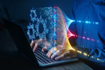 AI, data engineering and automation technology. Data engineer building and monitoring AI agents to automate business processes and workflows. Artificial intelligence, system integration, analytics. © NicoElNino
