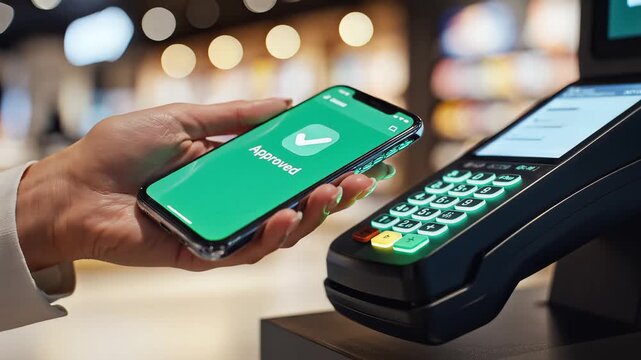 Contactless Payment with Smartphone at Store.