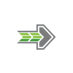 Fototapeta premium Right-pointing arrow with green highlights isolated on transparent background