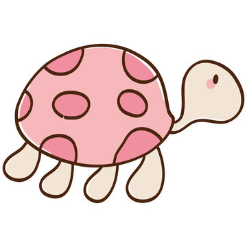 Cute Pink Turtle Illustration