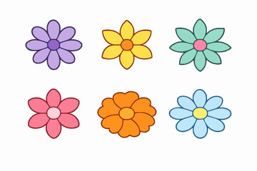 Naklejka premium Simple Flower Collection