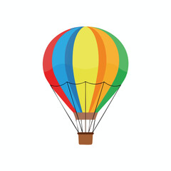 Fototapeta premium Colorful Hot Air Balloon Floating in Clear Sky for Adventure and Travel Themes