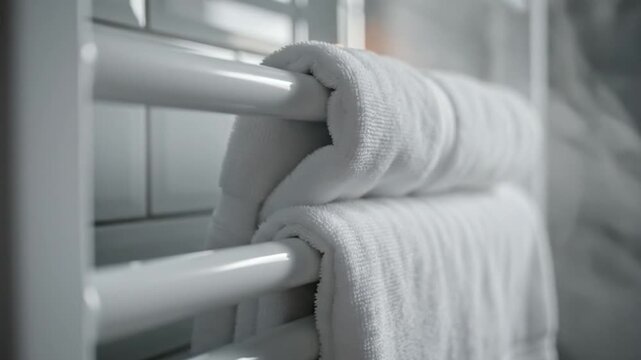 Heating radiator warming folded towels