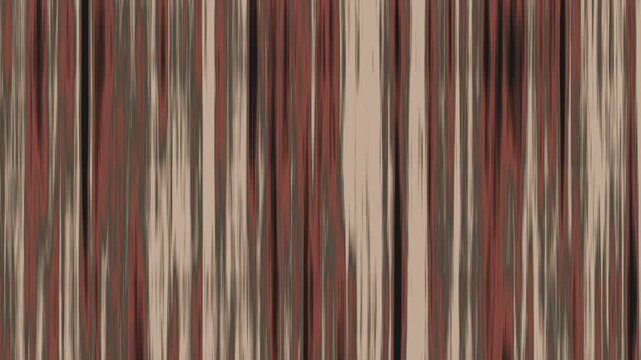 Abstract Vertical Motion Lines with Organic Wood Texture and Glitch Effect. A high-quality motion graphic background featuring dynamic vertical lines in warm earth tones, deep red, and black.