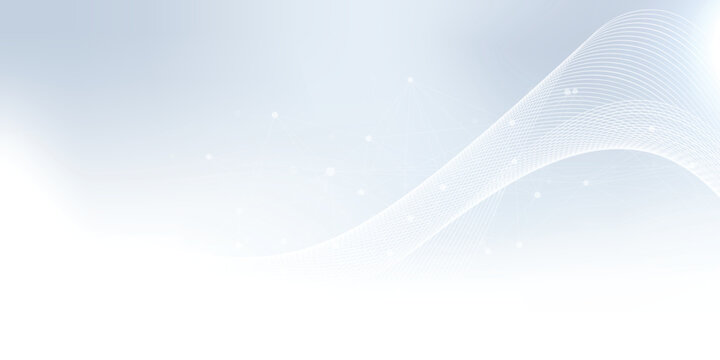 Futuristic gray white abstract background with glowing white lines. shining wave lines pattern for banner, wallpaper, cover. Vector illustration