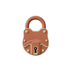 Rusty padlock On Transparent Background