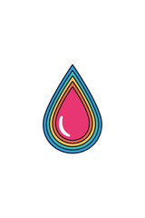 Obraz premium Colorful water drop graphic on black background