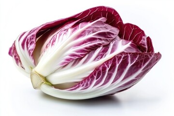 Radicchio Head with White Veins Isolated