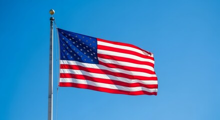 Fototapeta premium American flag waving on labor day celebrating 4th of july and flag day traditions