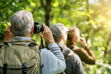 Tourists on Wildlife Safari with Guide, Capturing Nature