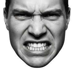 Obraz premium Man Grimacing Angrily