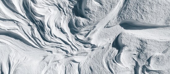 Monochrome Abstract Landscape with Distorted Textured Terrain with Deep Shadows and High Contrast with Detailed Fine Pattern in Matte Tone for Digital Art